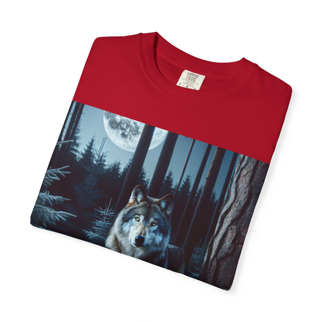 Moonlit Wolf Unisex Garment-Dyed T-shirt