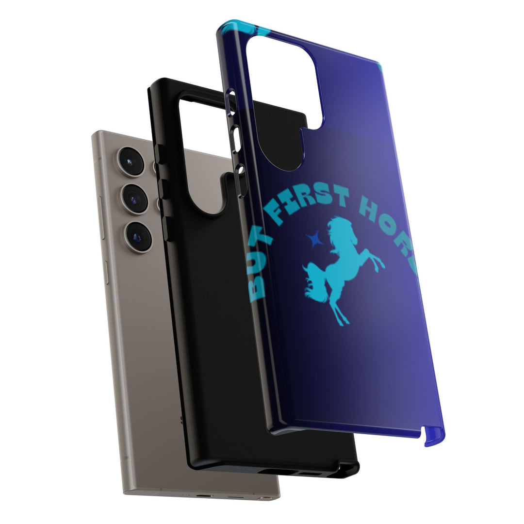 But First Horses Phone Case – Durable Tough Case for Horse Lovers