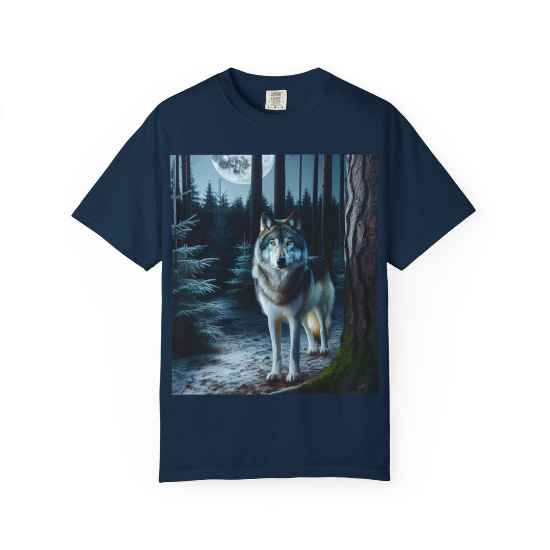 Moonlit Wolf Unisex Garment-Dyed T-shirt