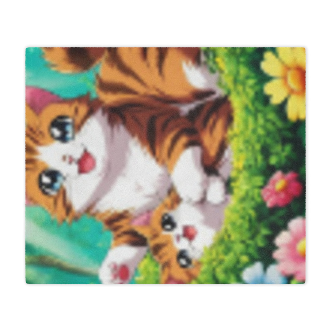 Cozy Cat Minky Blanket - Cute Kitten Design for Pet Lovers