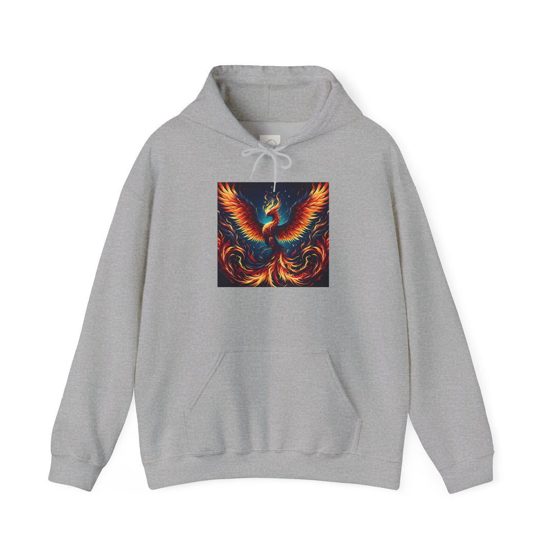 Vibrant Phoenix Graphic Hoodie, Cozy Spiritual Sweatshirt, Unisex Casual Apparel, Perfect Gift for All Occasions, Warm Layering Piece