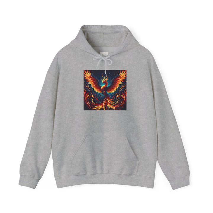 Vibrant Phoenix Graphic Hoodie, Cozy Spiritual Sweatshirt, Unisex Casual Apparel, Perfect Gift for All Occasions, Warm Layering Piece