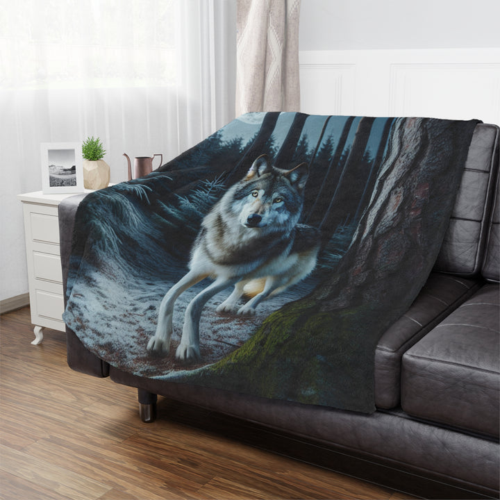 Wolf Forest Minky Blanket | Cozy Throw Blanket, Home Decor, Gift for Animal Lovers, Winter Warmth, Nature Blanket