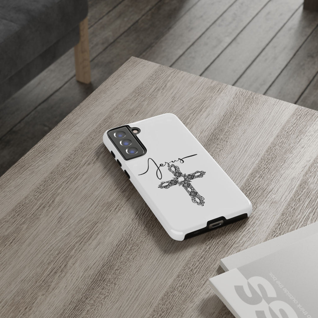 Stylish Tough Case with Jesus Design - Faith-Inspired Phone Cover, Christian Gift, Custom Phone Accessory, Unique Cell Phone Case