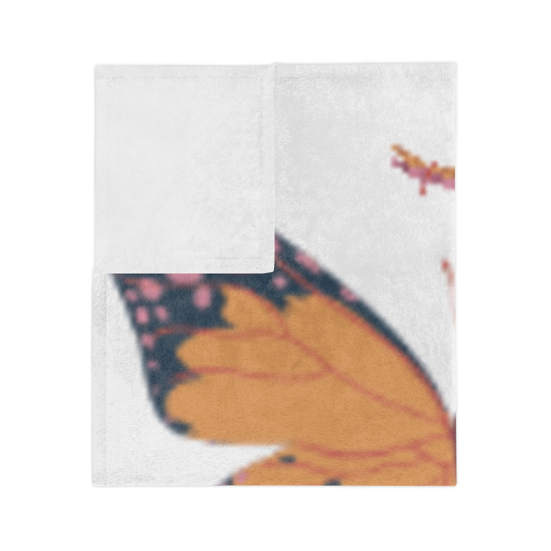 Inspirational Floral Butterfly Blanket - Velveteen Microfiber Soft Throw