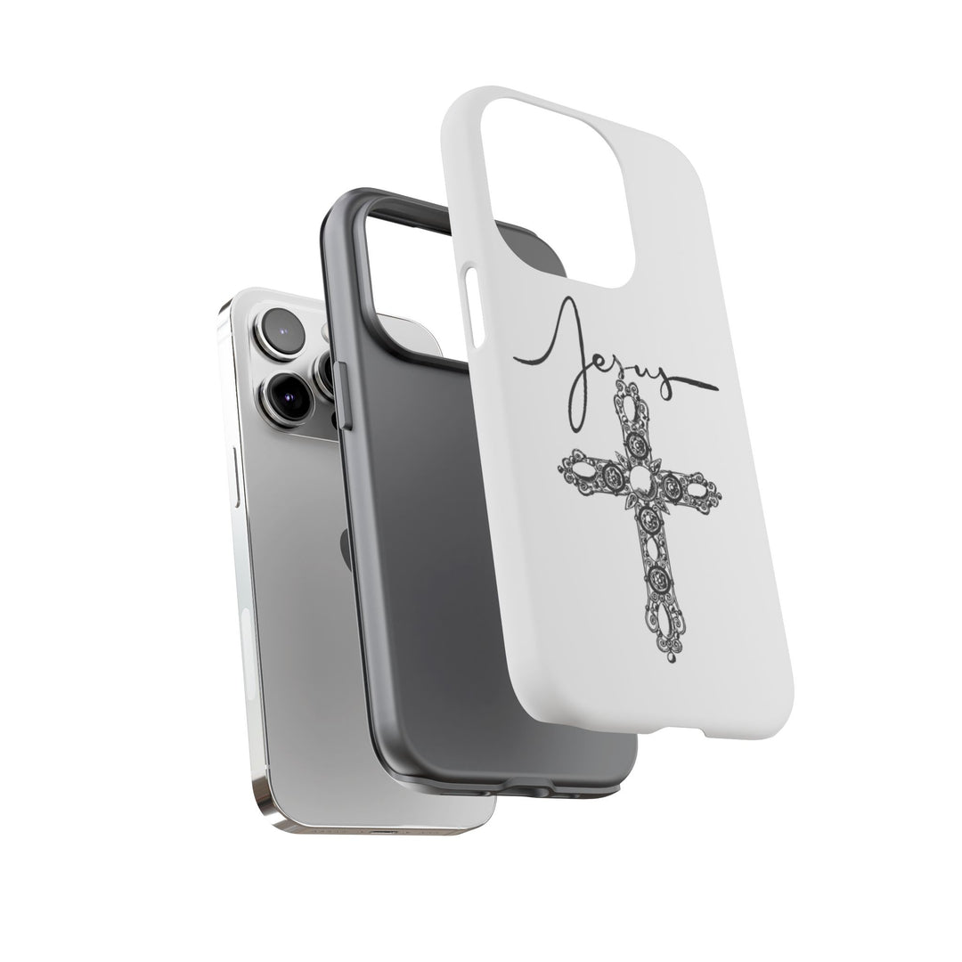 Stylish Tough Case with Jesus Design - Faith-Inspired Phone Cover, Christian Gift, Custom Phone Accessory, Unique Cell Phone Case