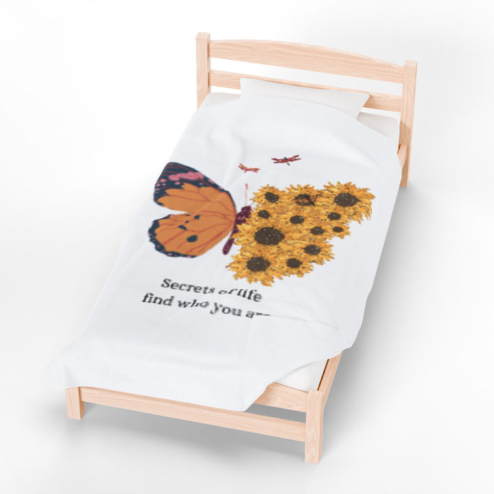 Inspiring Velveteen Plush Blanket - "Secrets of Life Find Who You Are"