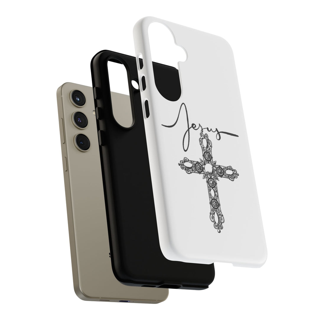 Stylish Tough Case with Jesus Design - Faith-Inspired Phone Cover, Christian Gift, Custom Phone Accessory, Unique Cell Phone Case