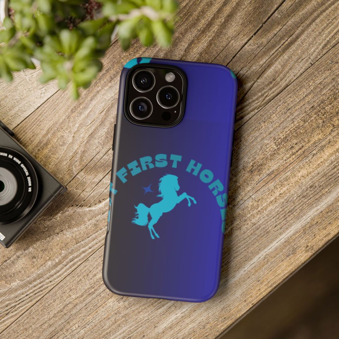 But First Horses Phone Case – Durable Tough Case for Horse Lovers