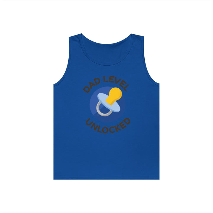 Dad Level Unlocked Tank Top - Unisex Heavy Cotton Sleeveless Shirt for New Dads