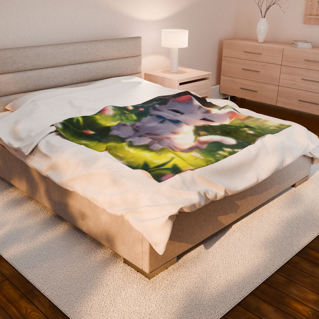 Velveteen Plush Blanket ai cat
