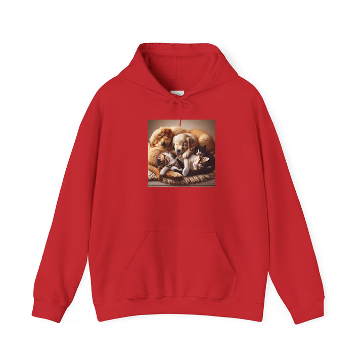 Cozy Pet Pals Hooded Sweatshirt - Animal Lover Gift, Cute Hoodie, Dog Cat Sweatshirt, Casual Wear, Cozy Gift