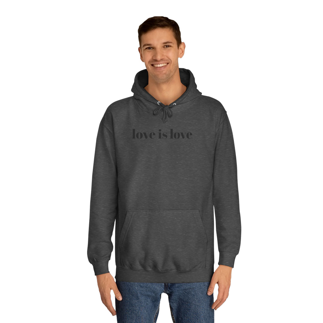 Unisex Love is Love Hoodie - Rainbow College Sweatshirt for Pride, LGBTQ+, Everyday Wear, Gift, Casual Style