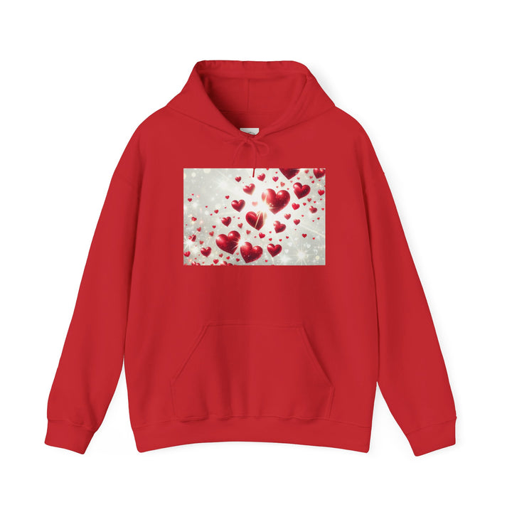 Love Hearts Unisex Hoodie, Cozy Valentine's Day Sweatshirt, Warm Gift for Him/Her, Cute Snug Pullover for Couples, Romantic Apparel
