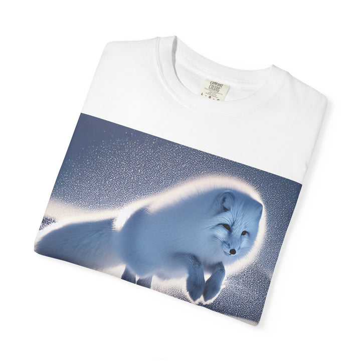 Snow Fox Jumping Unisex Garment-Dyed T-Shirt