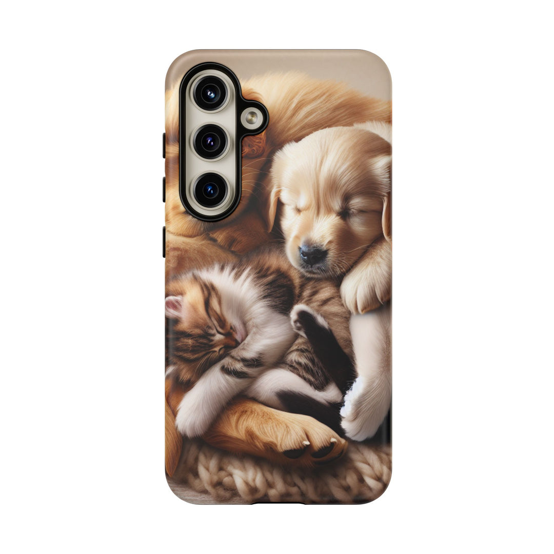 Cute Pets Phone Case - Adorable Puppy and Kitten Design, Animal Lover Gift