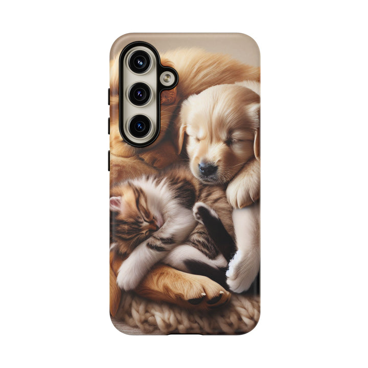 Cute Pets Phone Case - Adorable Puppy and Kitten Design, Animal Lover Gift