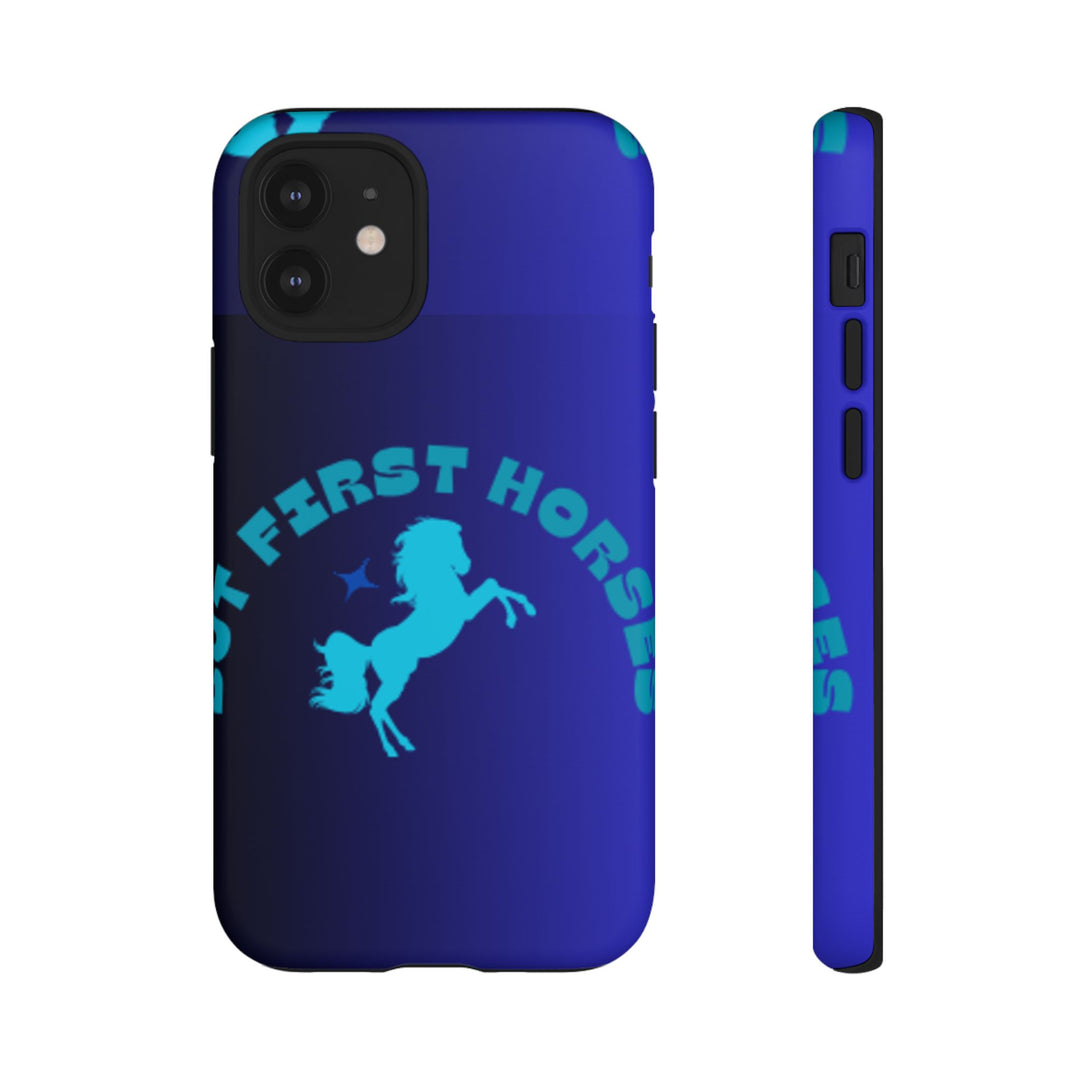 But First Horses Phone Case – Durable Tough Case for Horse Lovers