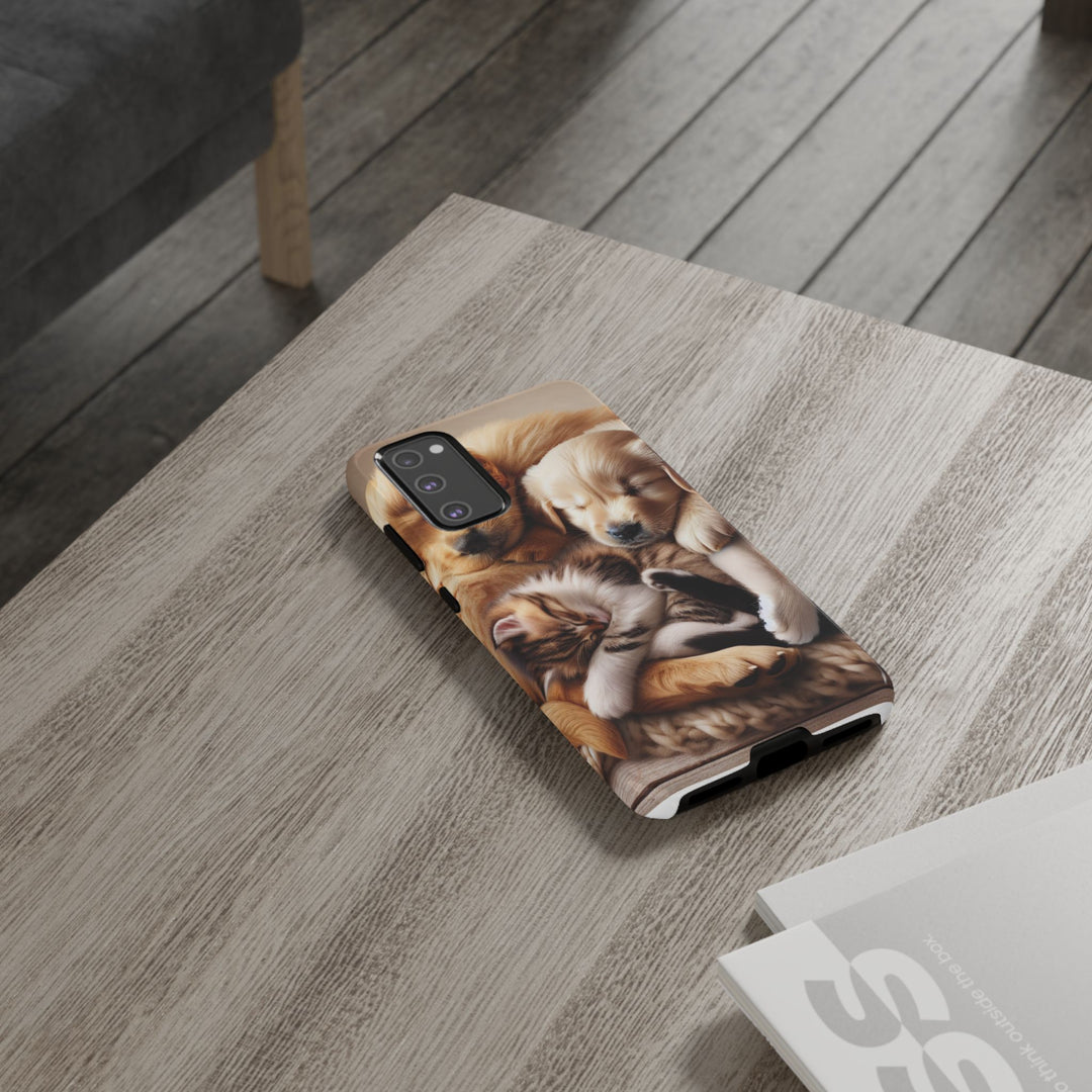 Cute Pets Phone Case - Adorable Puppy and Kitten Design, Animal Lover Gift