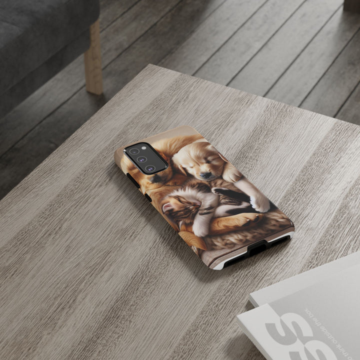 Cute Pets Phone Case - Adorable Puppy and Kitten Design, Animal Lover Gift