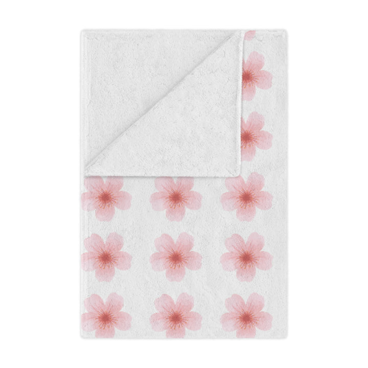 Cherry Blossom Minky Blanket - Cozy Floral Throw for Home Decor