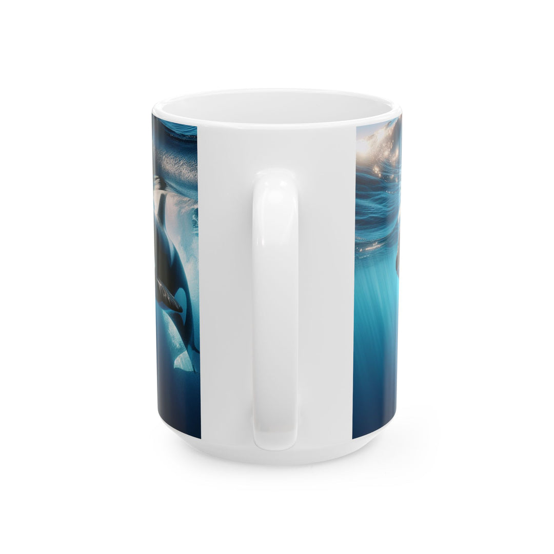 Whale Watching Ceramic Mug - Ocean Inspired 11oz & 15oz Coffee Cup