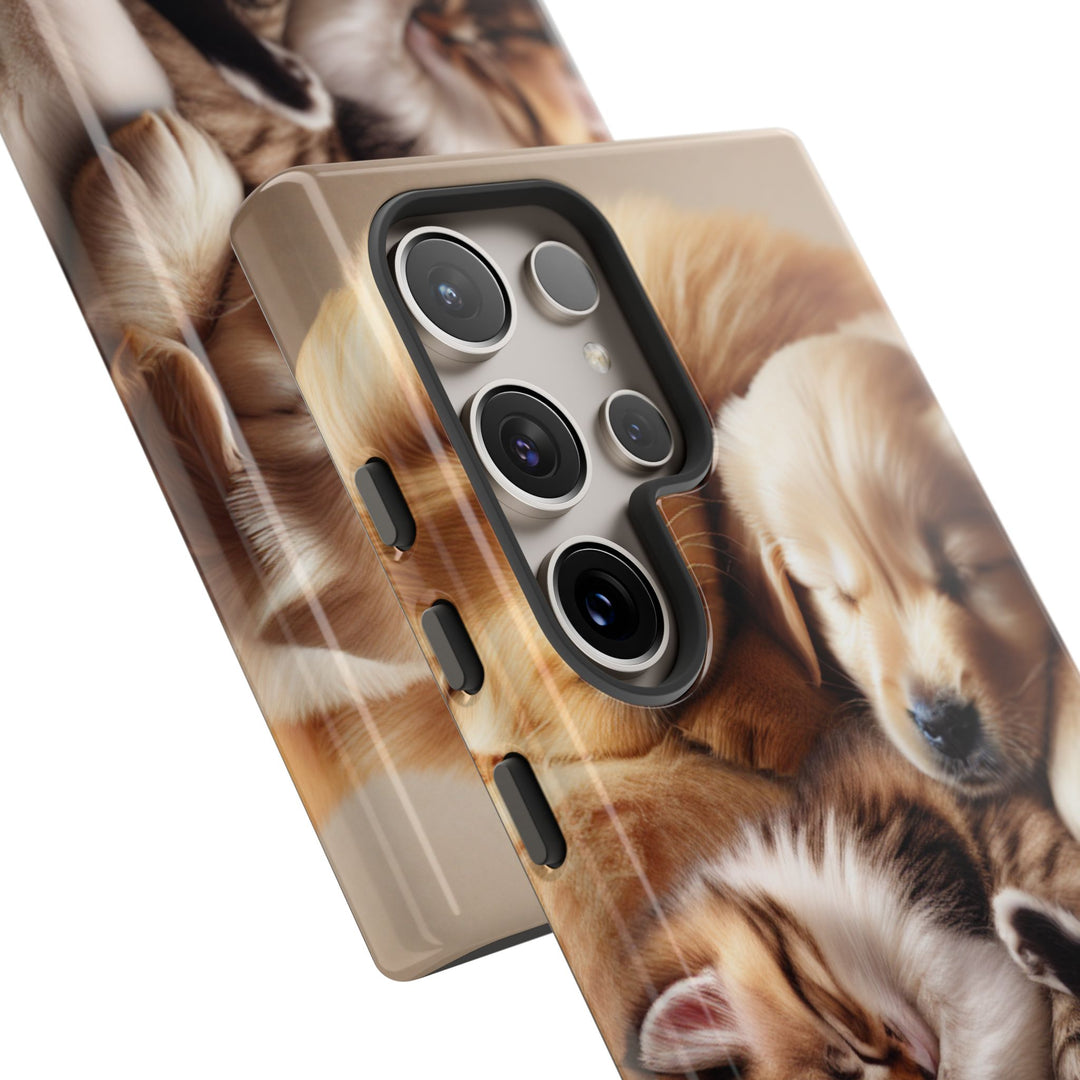 Cute Pets Phone Case - Adorable Puppy and Kitten Design, Animal Lover Gift
