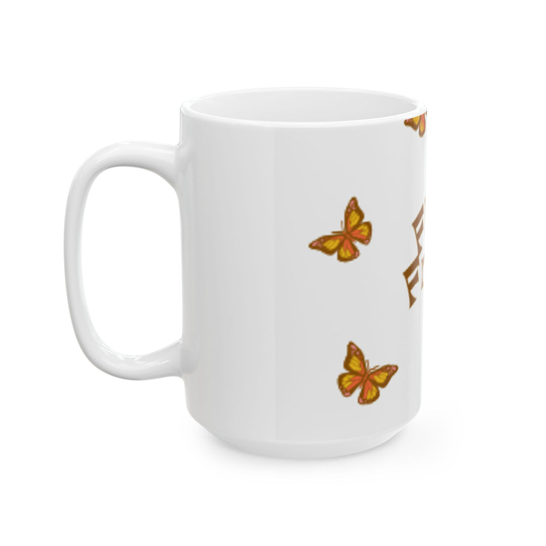 Butterfly 'Fly Free' Ceramic Mug - Inspiring Drinkware for Nature Lovers