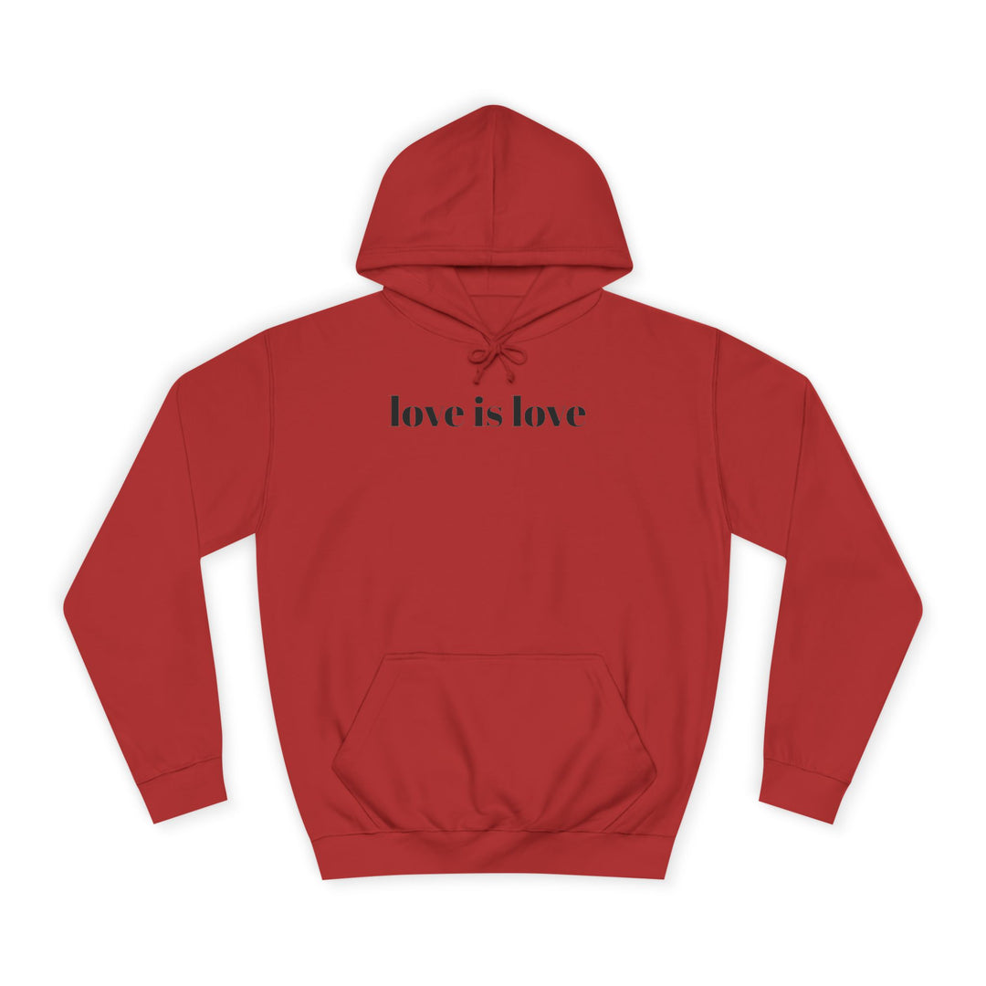 Unisex Love is Love Hoodie - Rainbow College Sweatshirt for Pride, LGBTQ+, Everyday Wear, Gift, Casual Style