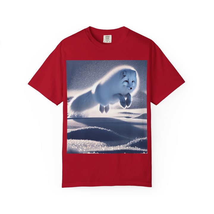 Snow Fox Jumping Unisex Garment-Dyed T-Shirt