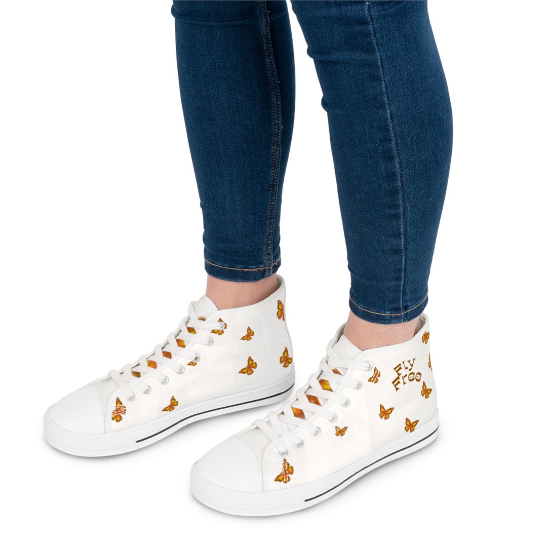 Butterfly High Top Sneakers for Women - Stylish and Fun Footwear