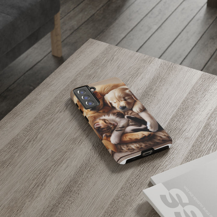 Cute Pets Phone Case - Adorable Puppy and Kitten Design, Animal Lover Gift