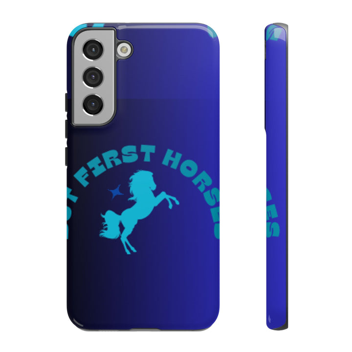 But First Horses Phone Case – Durable Tough Case for Horse Lovers