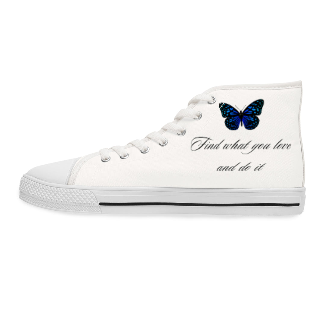 Women&#039;s High Top Sneakers with Butterfly Design - Inspire Your Style