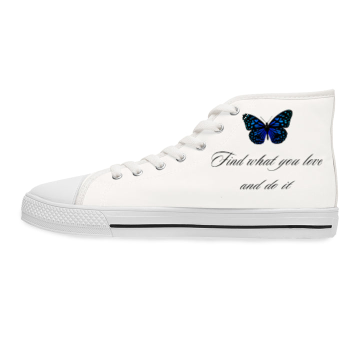 Women&#039;s High Top Sneakers with Butterfly Design - Inspire Your Style
