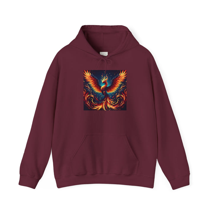 Vibrant Phoenix Graphic Hoodie, Cozy Spiritual Sweatshirt, Unisex Casual Apparel, Perfect Gift for All Occasions, Warm Layering Piece