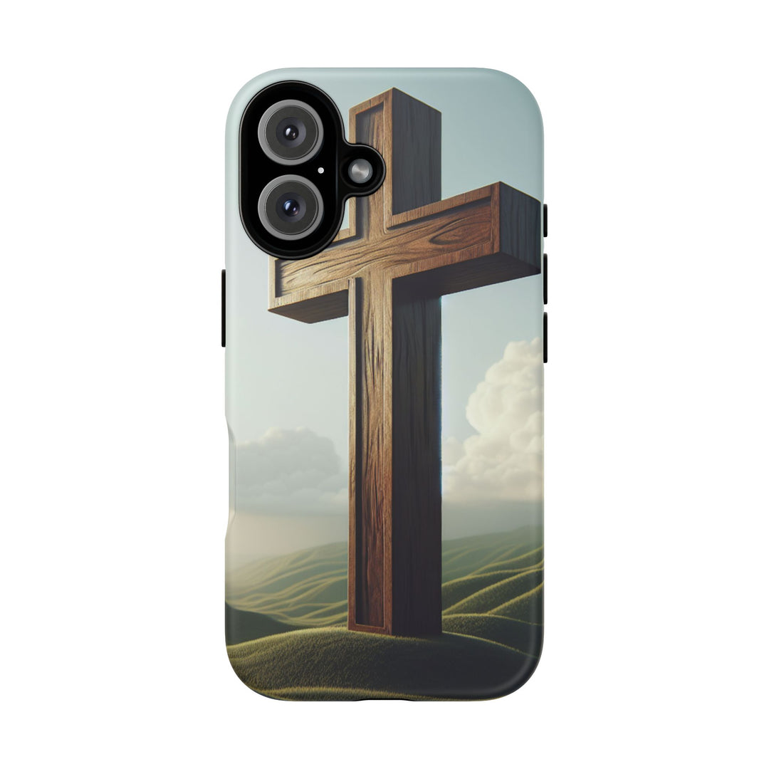 Wooden Cross Phone Case, Inspirational Gift, Christian Decor, Faith-Based Accessory, Unique Tech Gift