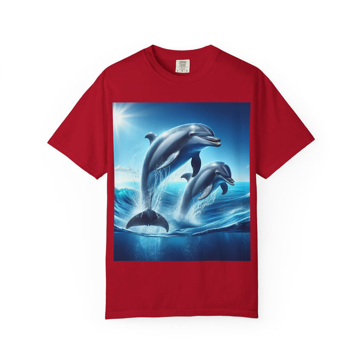 Ocean Jumping Dolphins T-Shirt - Unisex Garment-Dyed Tee