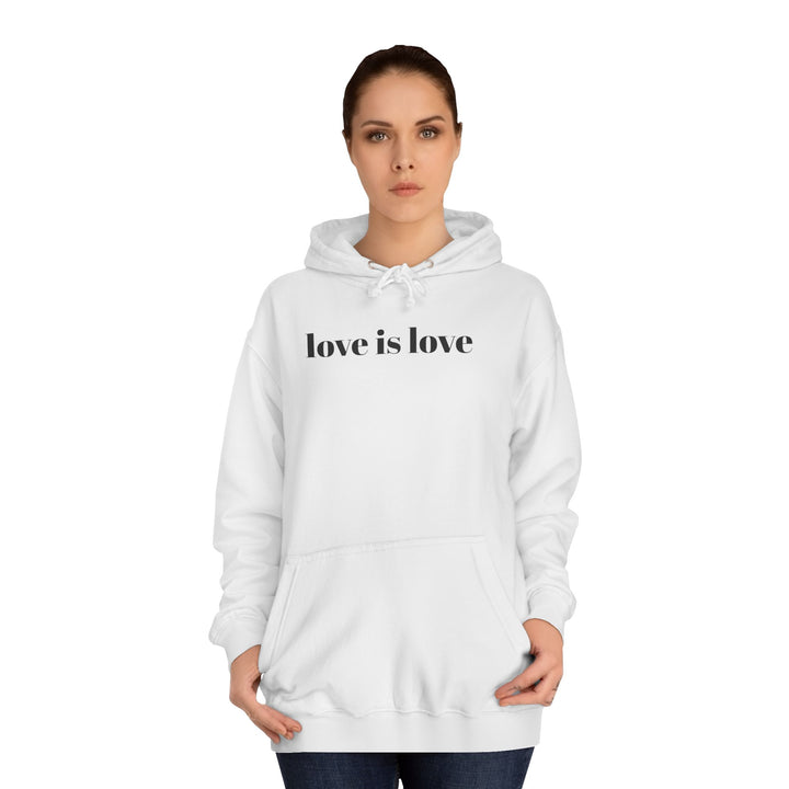 Unisex Love is Love Hoodie - Rainbow College Sweatshirt for Pride, LGBTQ+, Everyday Wear, Gift, Casual Style