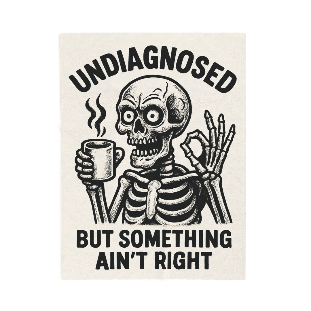 Undiagnosed Skeleton Plush Blanket, Cozy Throw for Home, Halloween Decor, Gift for Medical Professionals, Unique Home Accessory