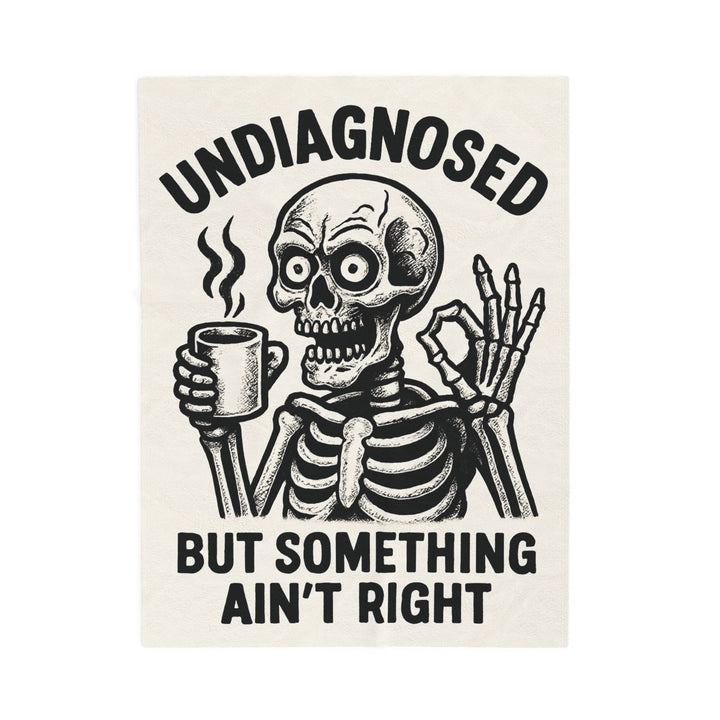 Undiagnosed Skeleton Plush Blanket, Cozy Throw for Home, Halloween Decor, Gift for Medical Professionals, Unique Home Accessory
