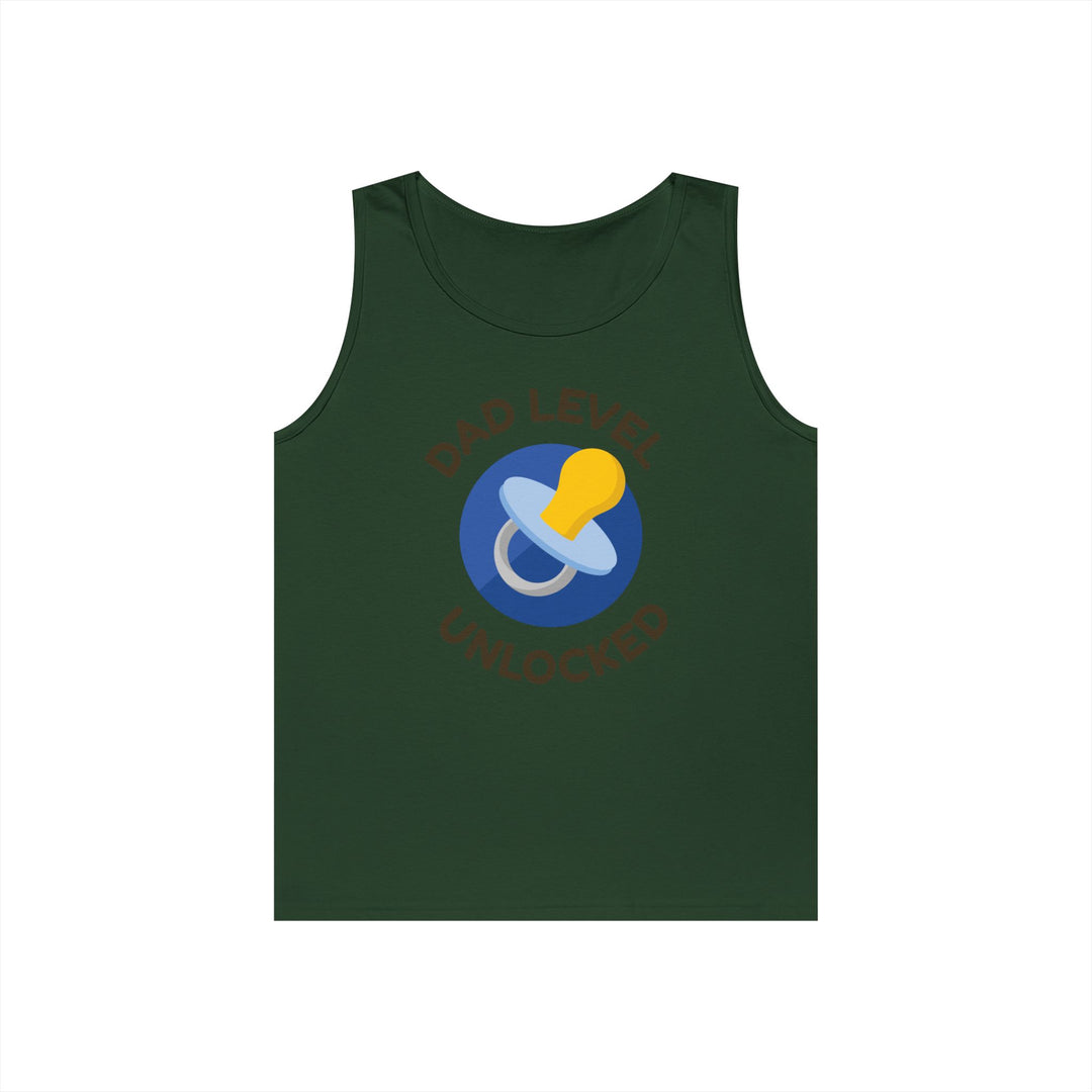 Dad Level Unlocked Tank Top - Unisex Heavy Cotton Sleeveless Shirt for New Dads