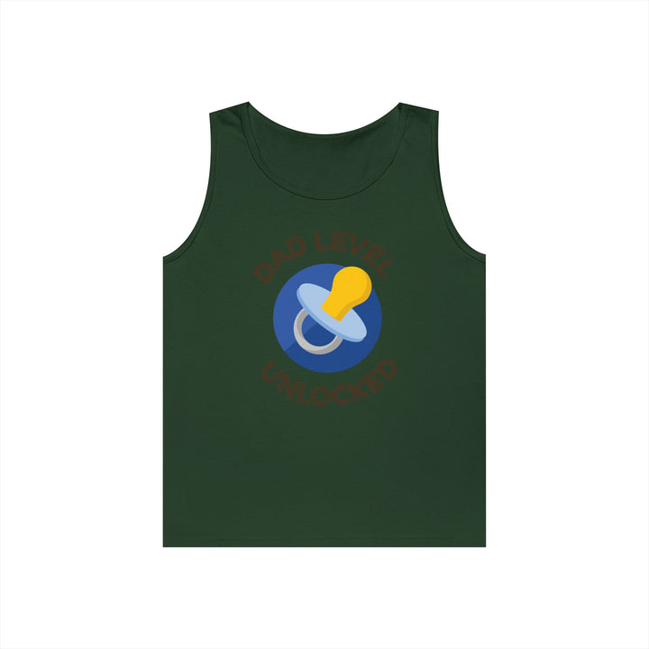Dad Level Unlocked Tank Top - Unisex Heavy Cotton Sleeveless Shirt for New Dads