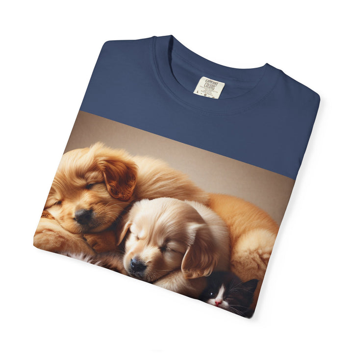 Cute Pets Snuggle Unisex Garment-Dyed T-shirt