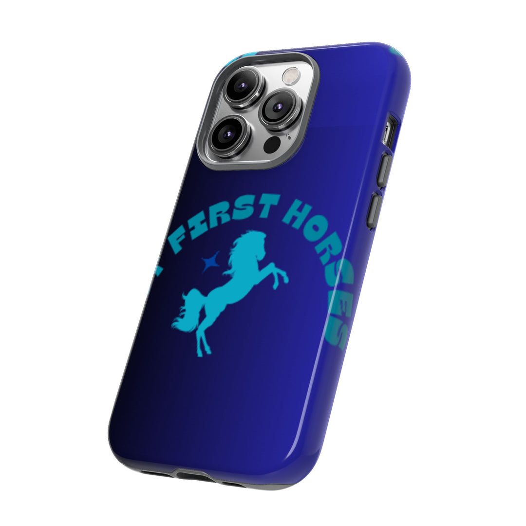 But First Horses Phone Case – Durable Tough Case for Horse Lovers