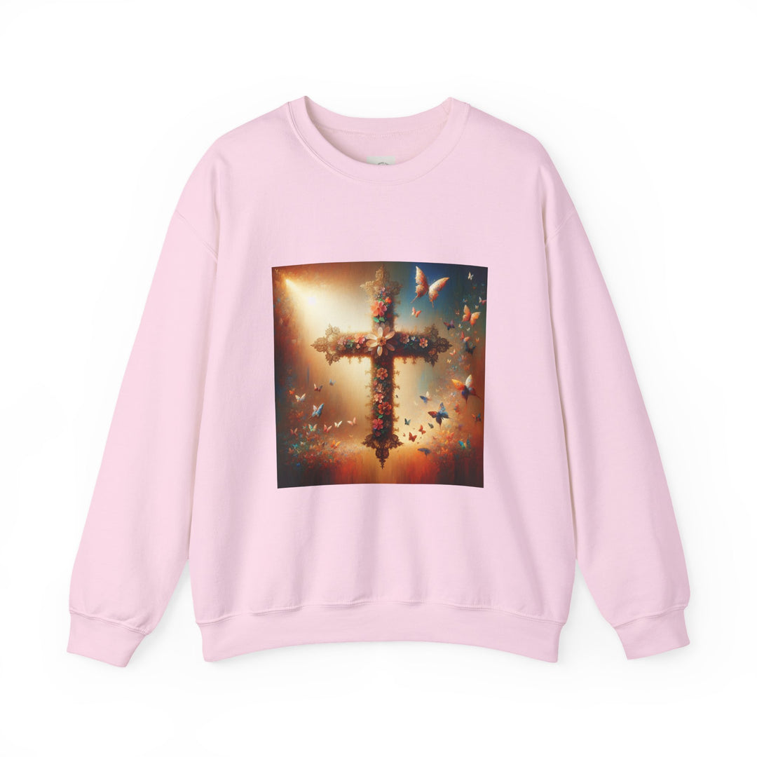 Faith-Inspired Butterfly Sweatshirt, Unisex Crewneck, Cozy Christian Apparel, Gift for Easter, Inspirational Sweatshirt, Casualwear