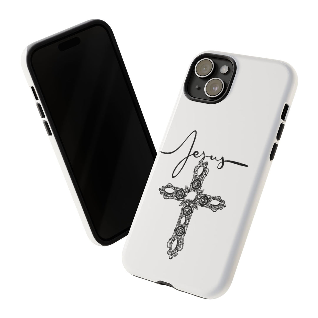 Stylish Tough Case with Jesus Design - Faith-Inspired Phone Cover, Christian Gift, Custom Phone Accessory, Unique Cell Phone Case