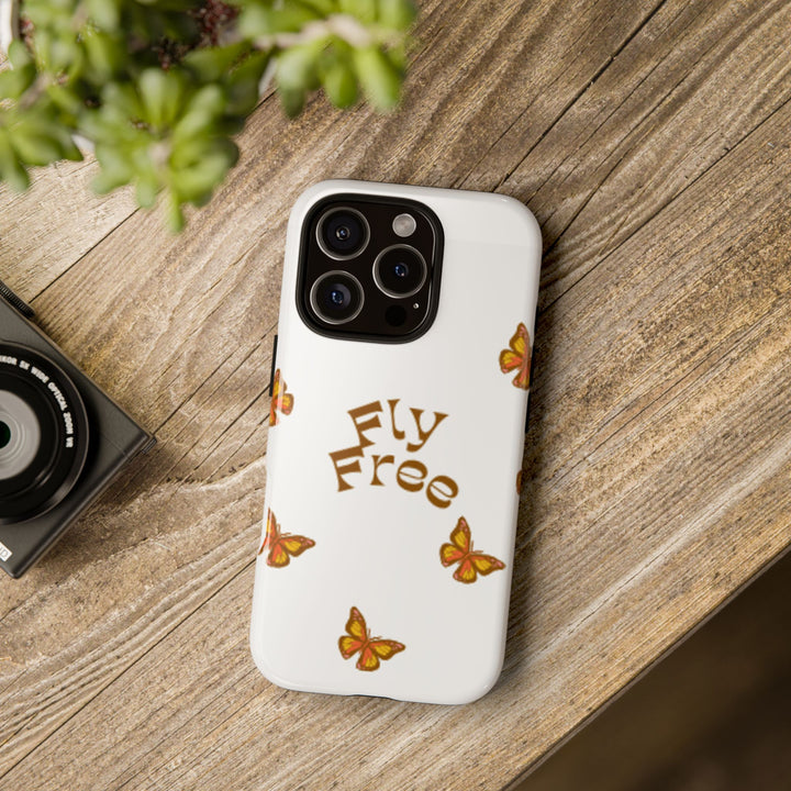 Stylish Phone Case | 'Fly Free' Butterfly Design | Unique Tough Cases