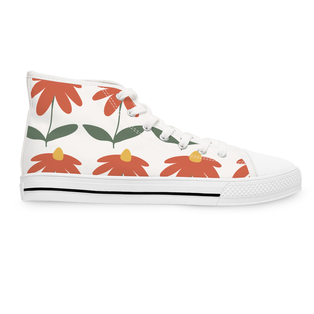 Floral Women's High Top Sneakers - Stylish & Comfortable