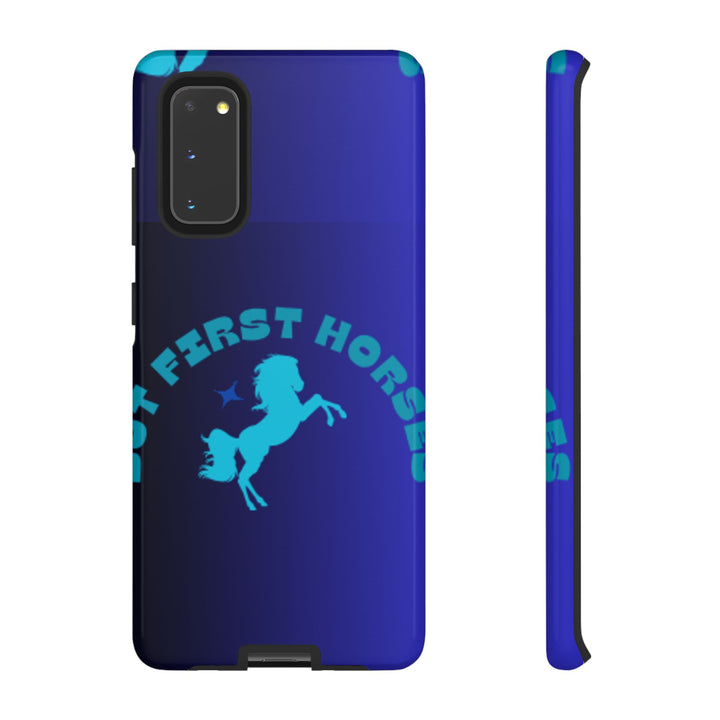 But First Horses Phone Case – Durable Tough Case for Horse Lovers